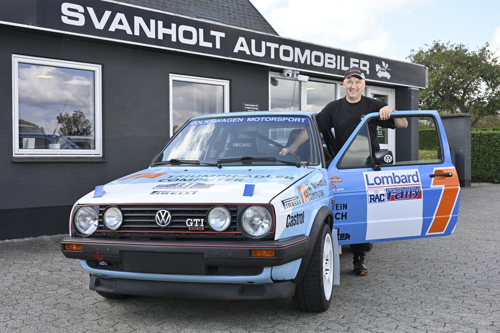 Tim Svanholt fra Øm er favorit til en klassesejr i sin historiske VW Golf GTI 16V
(Foto: Michael Eisenberg)
